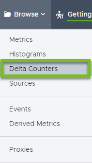 Screenshot showing Browse > Delta Counters