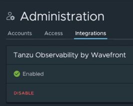 Click to enable the Wavefront integration