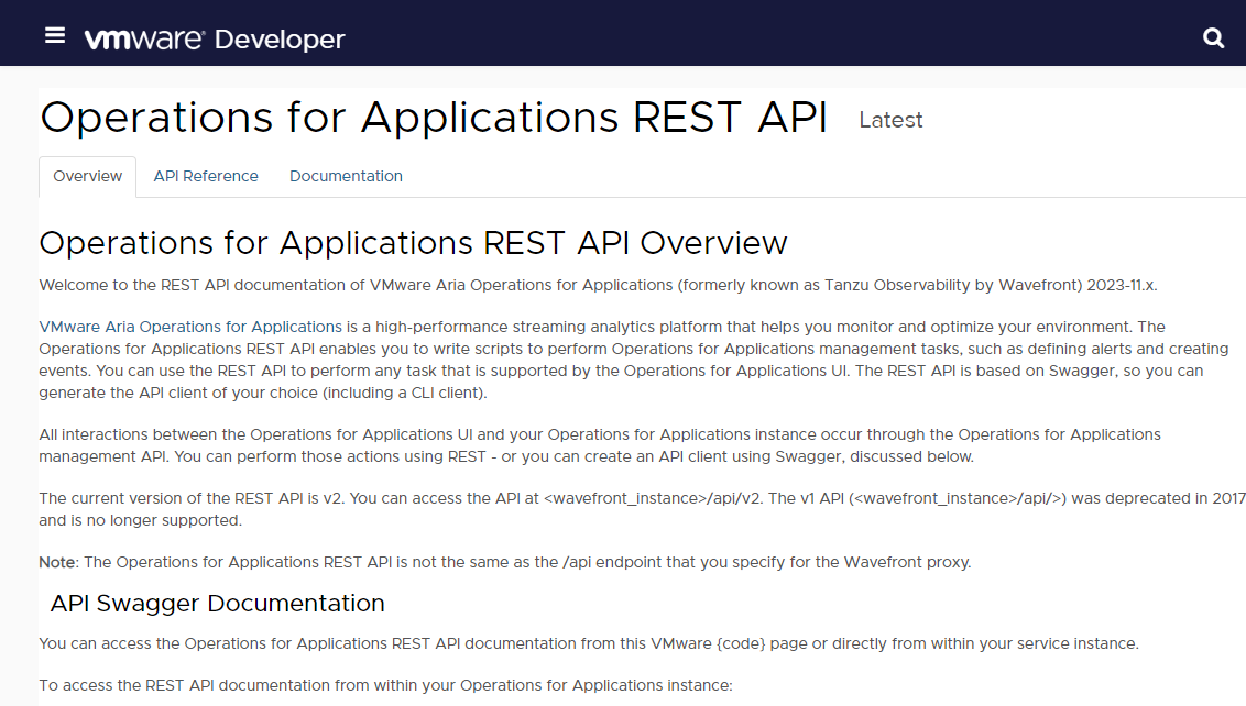 REST API in VMware Developer
