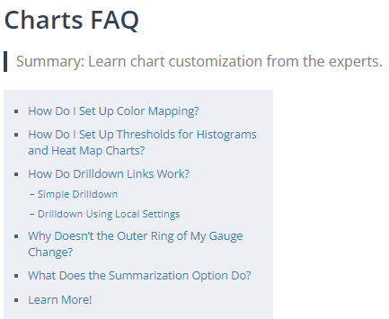 screenshot of TOC of chart FAQ